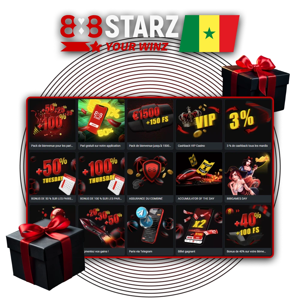 Découvrez les bonus de 888Starz disponibles pour les joueurs du Sénégal.