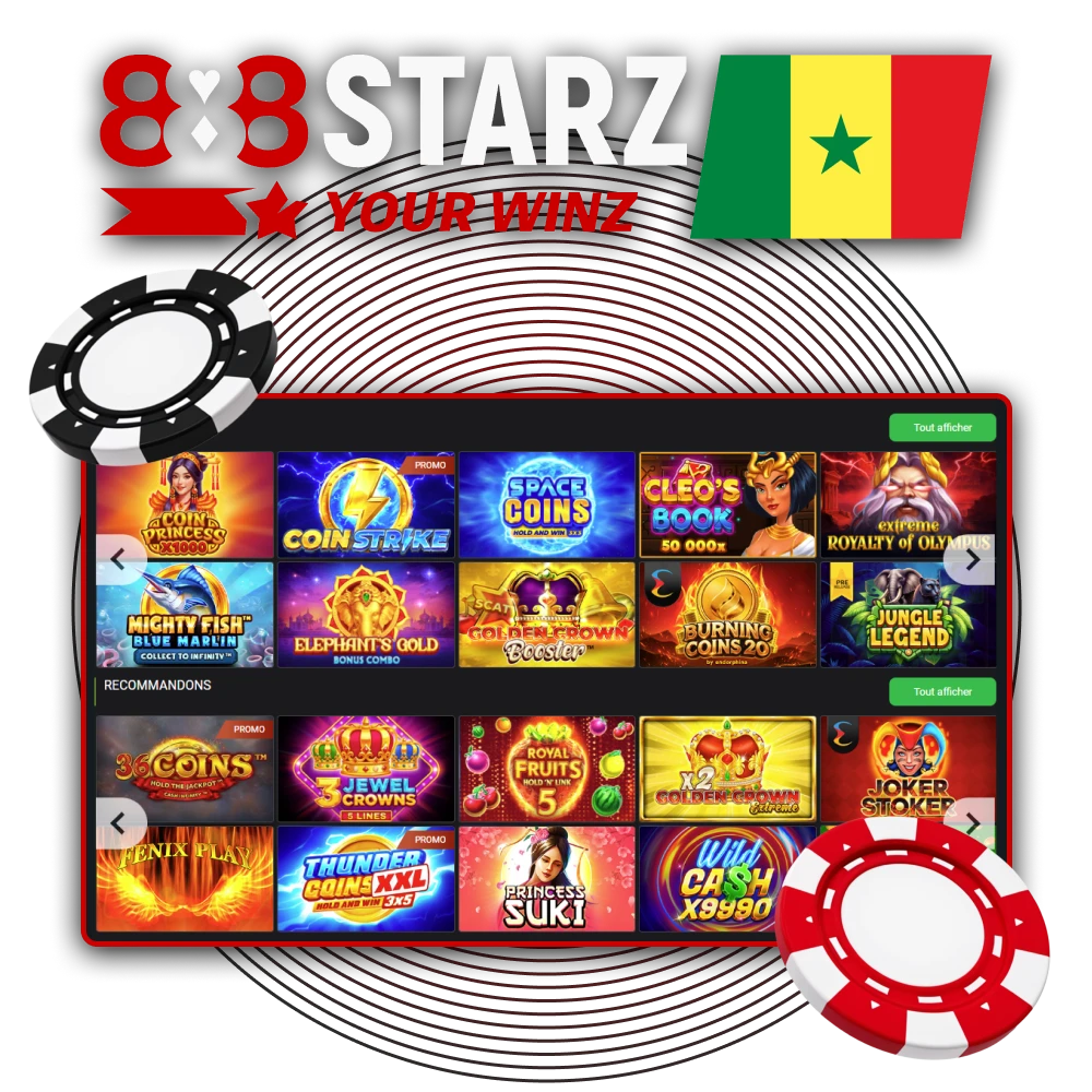 Les joueurs du Sénégal profitent des jeux de casino sur 888Starz.