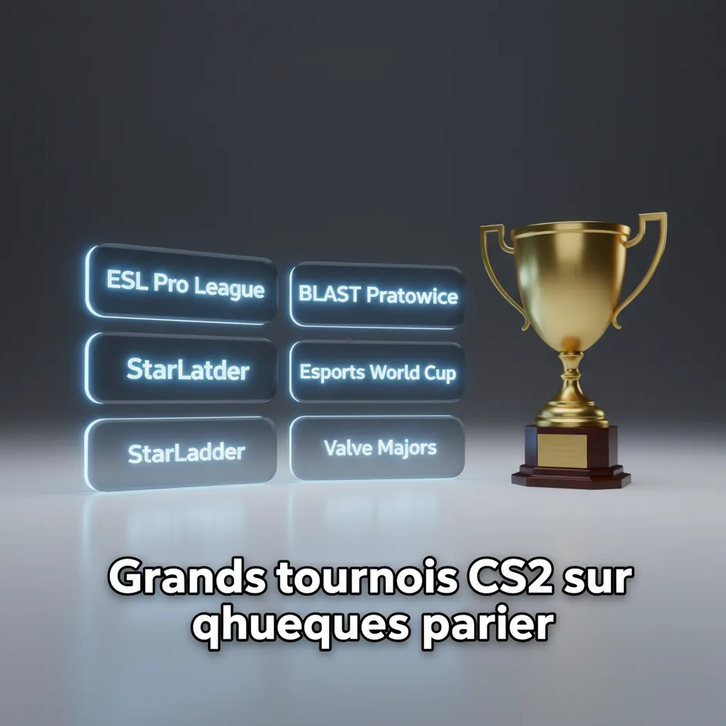 Bannière des grands tournois CS2 pour parier: Majors, ESL Pro League, BLAST, IEM Katowice/Cologne, EWC, StarLadder.