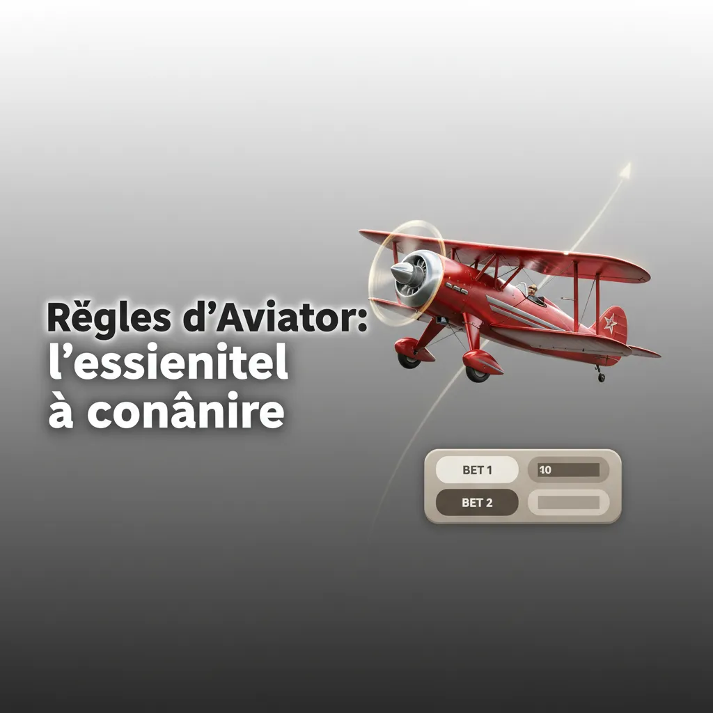 Infographie des règles d’Aviator: avion rouge, multiplicateur qui grimpe, boutons mise, cashout, auto et démo.