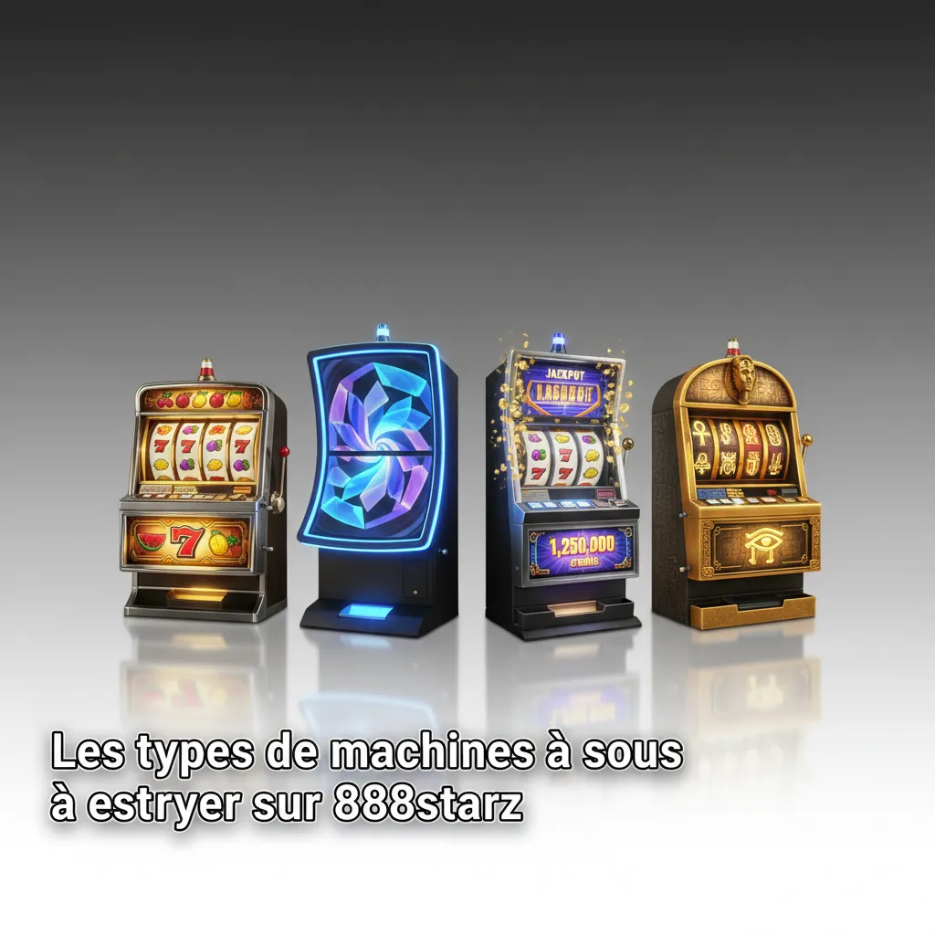 Infographie 888starz: types de machines à sous: 3 rouleaux, 5 rouleaux vidéo, Megaways, jackpots progressifs et Hold & Win.