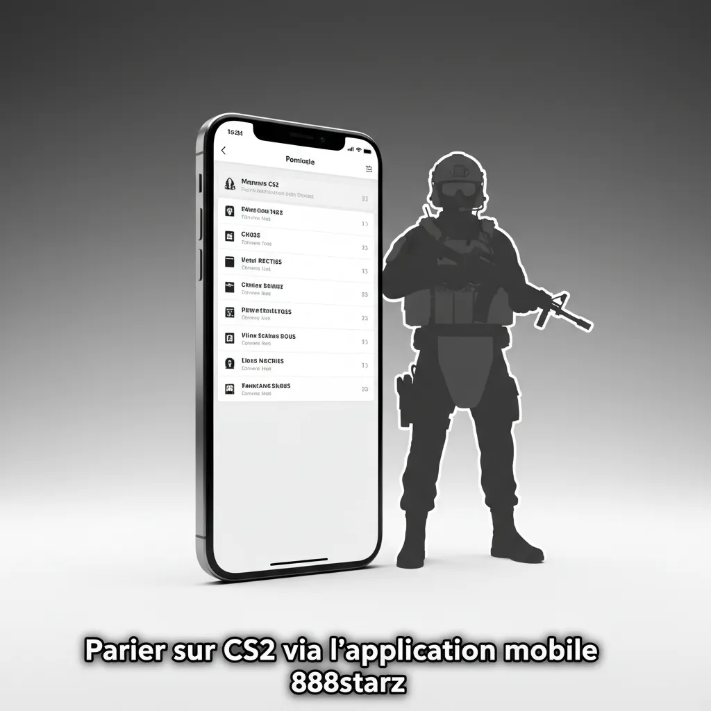 Téléphone affichant l’app 888starz pour parier sur CS2 au Sénégal, mise en XOF, cashout et notifications de matchs.